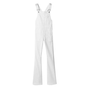 white flare overalls