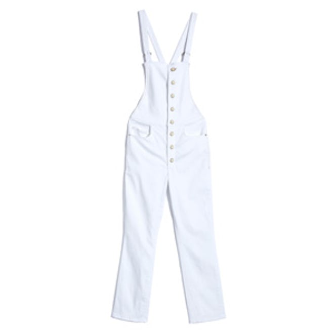 Shayne Ever White Button-Down Overalls
