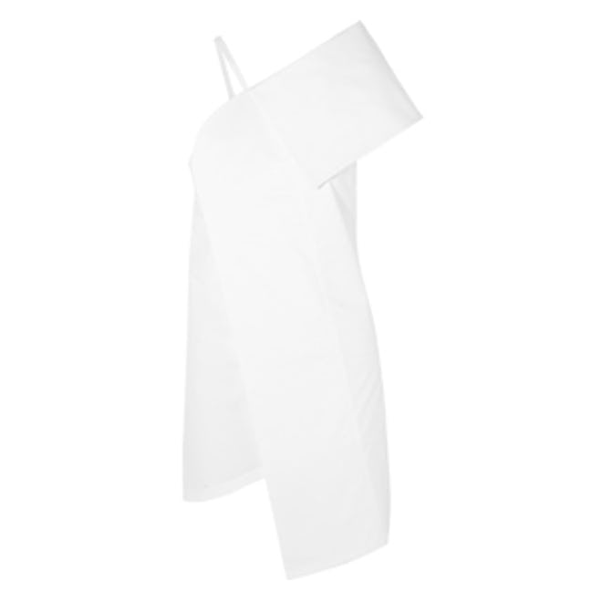 Asymmetric Stretch-Cotton Poplin Mini Dress