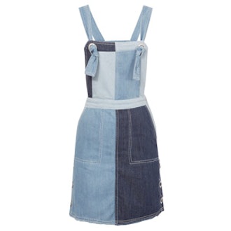 Denim Patchwork Overall Dress