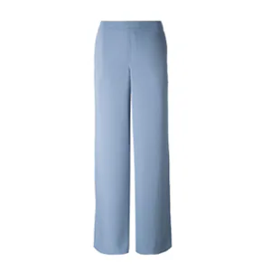 P.A.R.O.S.H. Blue High Waist Viscose Straight Wide Leg Pants