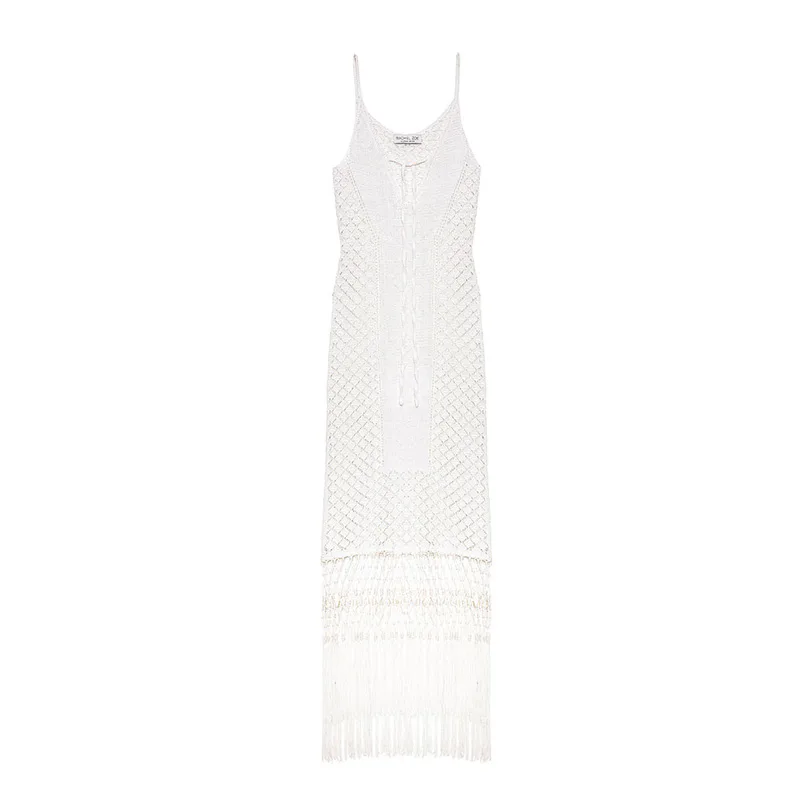 rachel zoe crochet dress Rachel Zoe Black Crochet Knit Midi Dress Size Medium