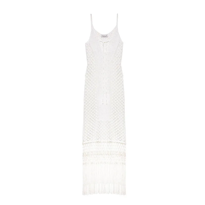 rachel zoe crochet dress Rachel Zoe Black Crochet Knit Midi Dress Size Medium