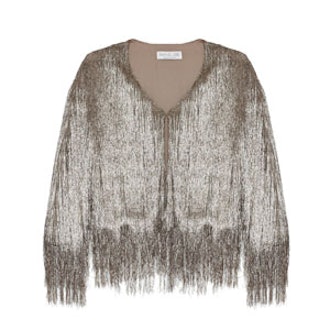 Isla Metallic Fringed Cardigan