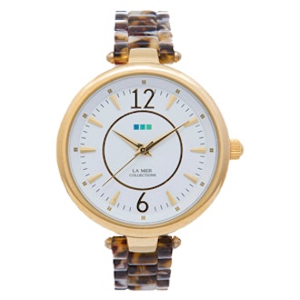 Tortoise-Gold White Dial Sicily Watch