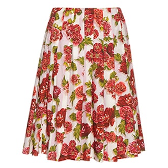 Polly Floral-Print A-Line Skirt
