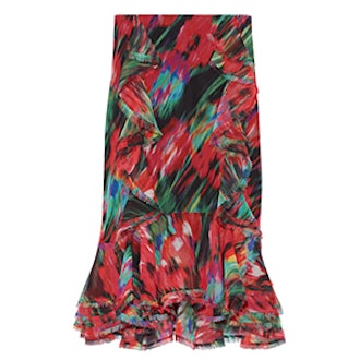 Ruffled Silk-Chiffon Skirt