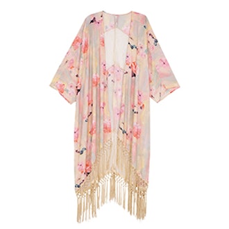 Floral Fringe Kimono