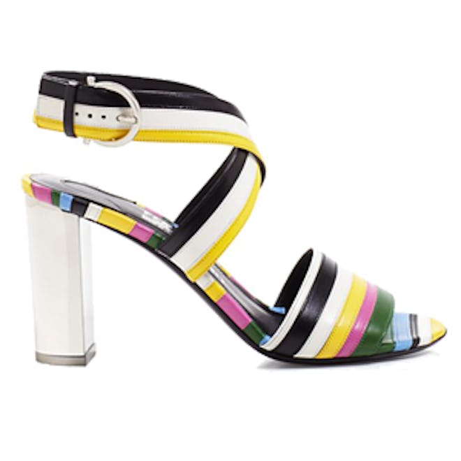 Gilli Rainbow Stripe Block Heel Sandals