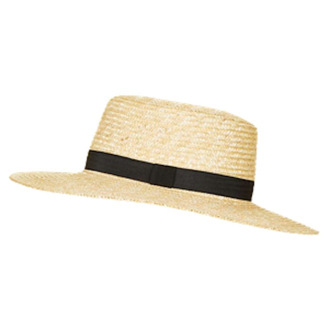Natural Straw Boater Hat