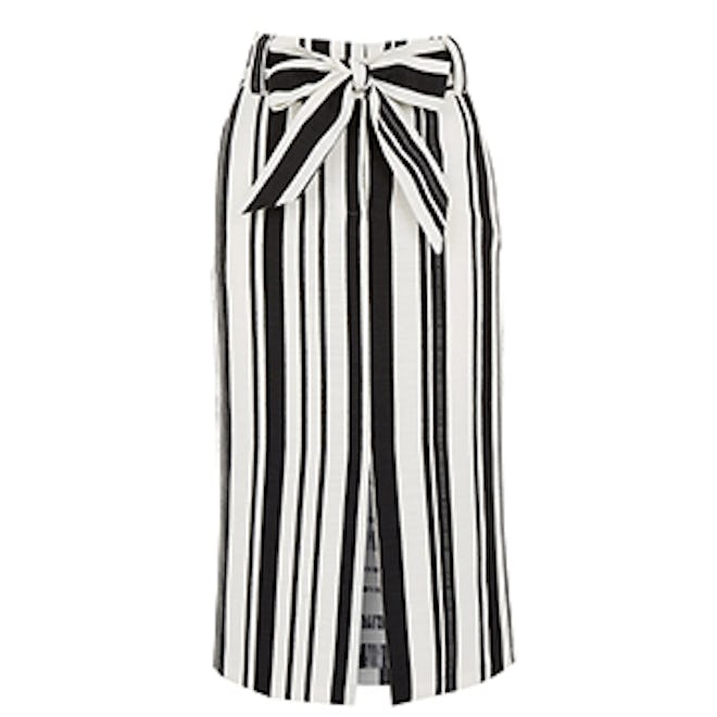 Textured Stripe Pencil Skirt