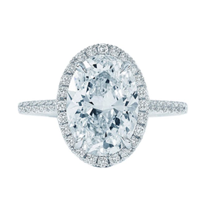 Oval Diamond Halo Engagement Ring