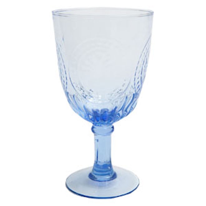 Raised Design Glass Goblet