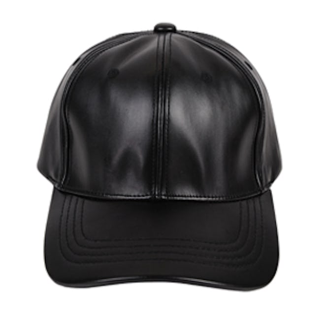 Faux Leather Baseball Hat