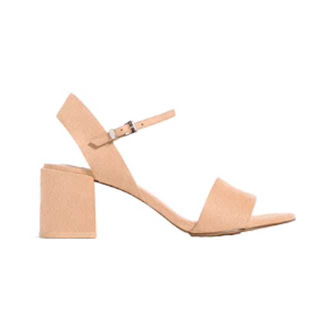Block Heel Sandals With Ankle Strap