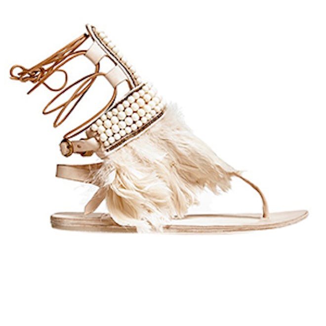 Beaded Feather Sandal