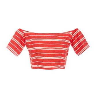 Linen Stripe Crop Top