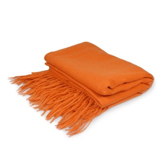 Merino Wool Throw Blanket in Orange