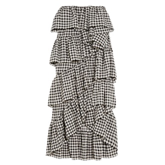 Full On Ruffled Crinkled Cotton-Blend Skirt