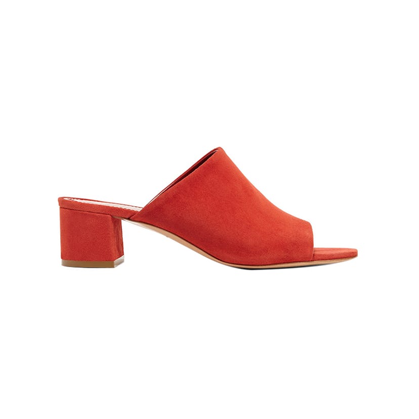 Mansur Gavriel Suede Mules In Orange