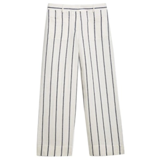 Linen Stripe Patch Pocket Crop Pant