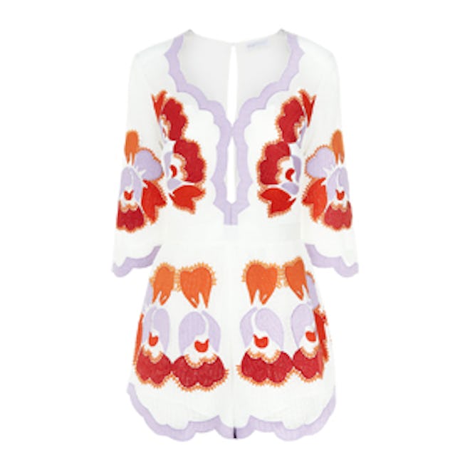 White Embroidered Never Ever Playsuit