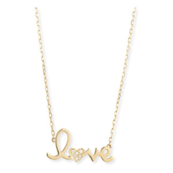 14k Gold Diamond “Love” Necklace