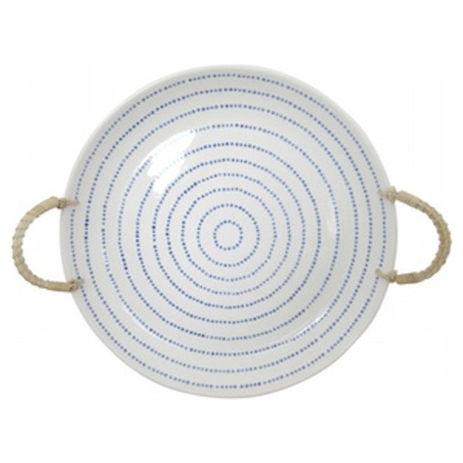 Stoneware Tray with Rope Handles