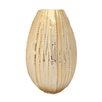 Golden Raised-Design Ceramic Vase