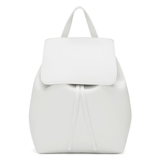White Leather Mini Backpack