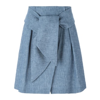 Belted Chambray Skirt