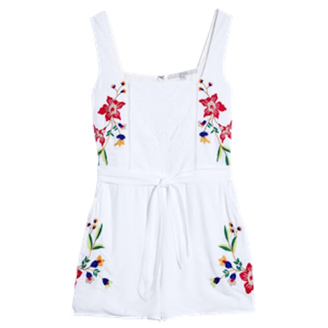 Audrina Embroidered Apron Romper