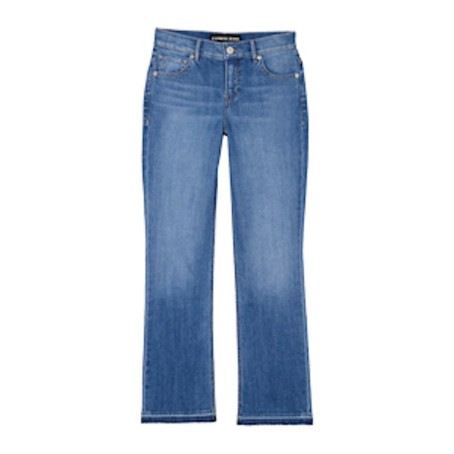 High Rise Released Hem Bell Crop Jeans