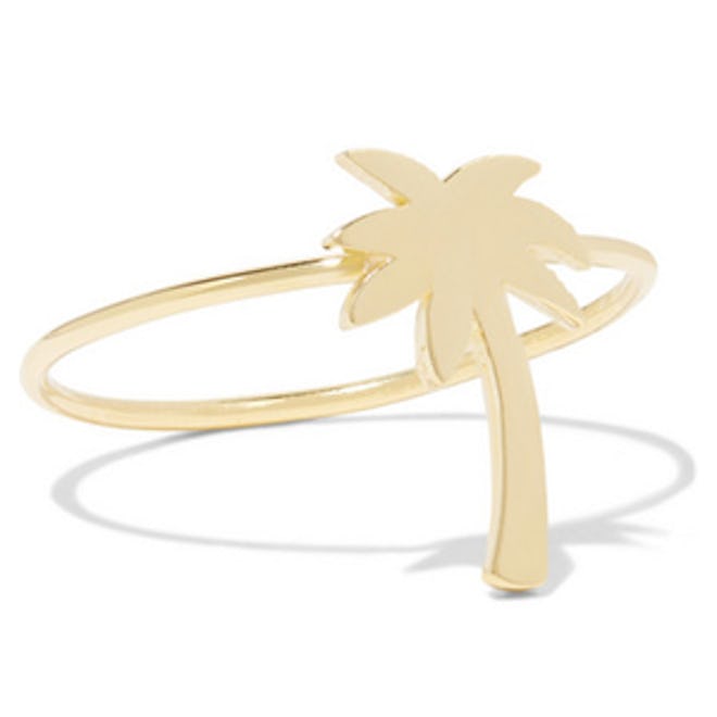 Mini Palm Tree Gold Ring