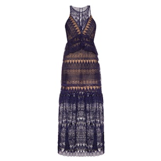 Teardrop-Lace Sleeveless Maxi Dress