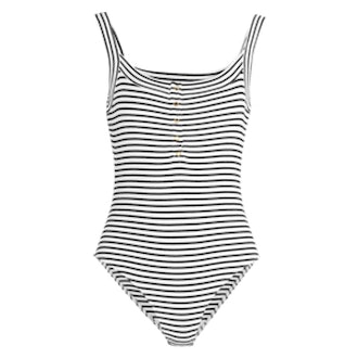 Bisham Striped Stretch-Cotton Bodysuit