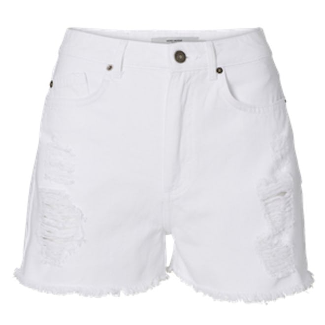 Highwaisted White Denim Shorts
