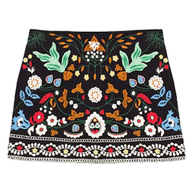 Embroidered Mini Skirt