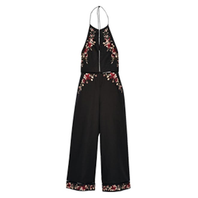 Sakura Embroidered Linen And Cotton-Blend Jumpsuit