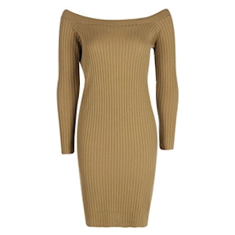 Lauren Rib Knit Bardot Mini Dress