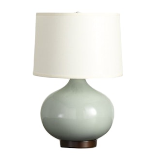 Merie Blue Table Lamp with Bronze Base