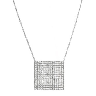 Pavé Diamond Square Necklace