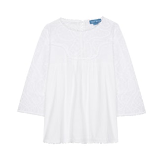 Broderie Anglaise Linen And Cotton Blouse