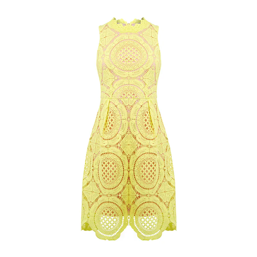 oasis yellow lace dress Lime Oasis Lace Halterneck Dress