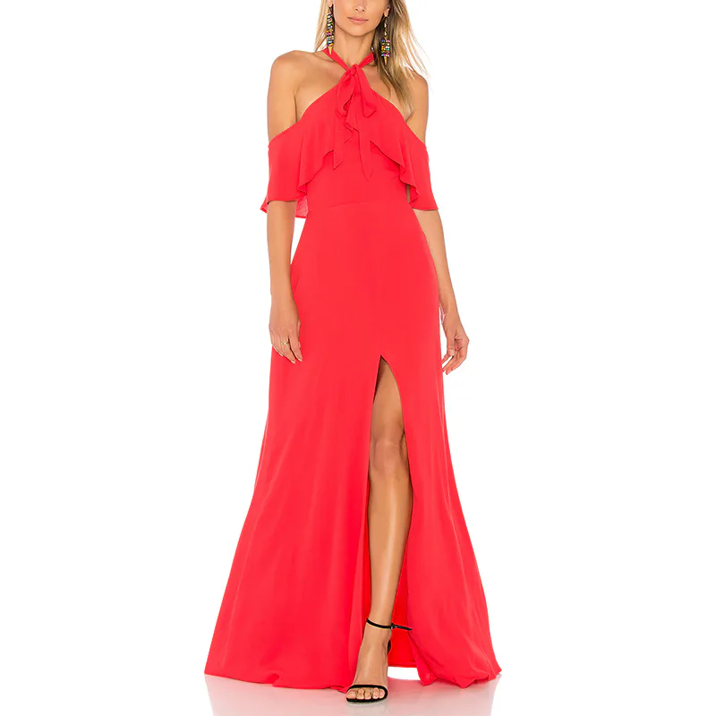 open lace back dress Passion Piper Slit Dress