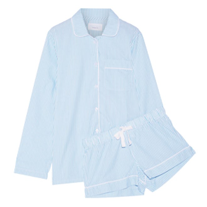 Phoebe Striped Cotton-Poplin Pajama Set