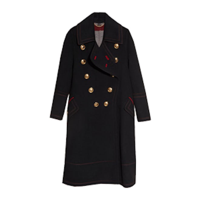 Double-Breasted Wool Cashmere Military Coat