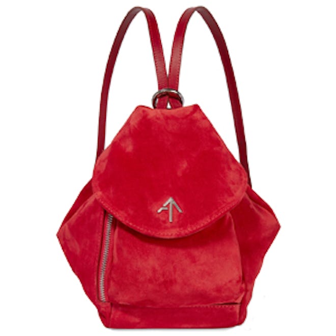 Fernweh Mini Leather-Trimmed Suede Backpack
