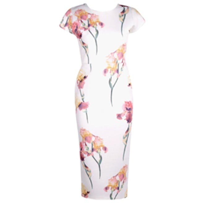 Floral Cap Sleeve Midi Dress