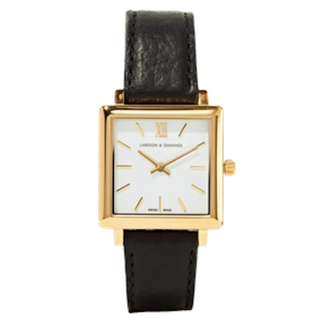 Norse Leather And Gold-Plated Watch